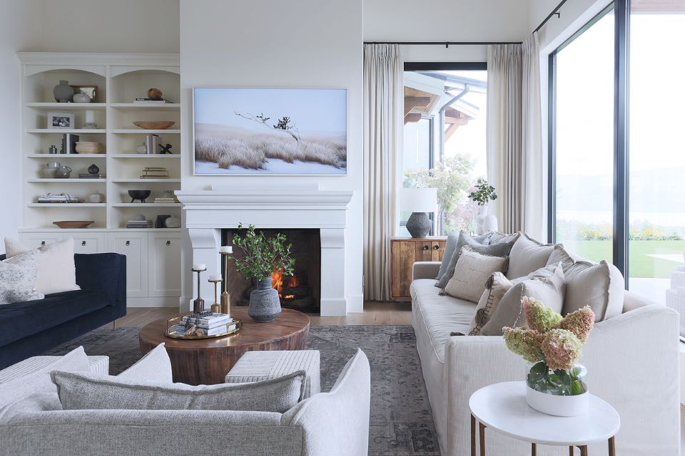 designer european farmhouse living room
